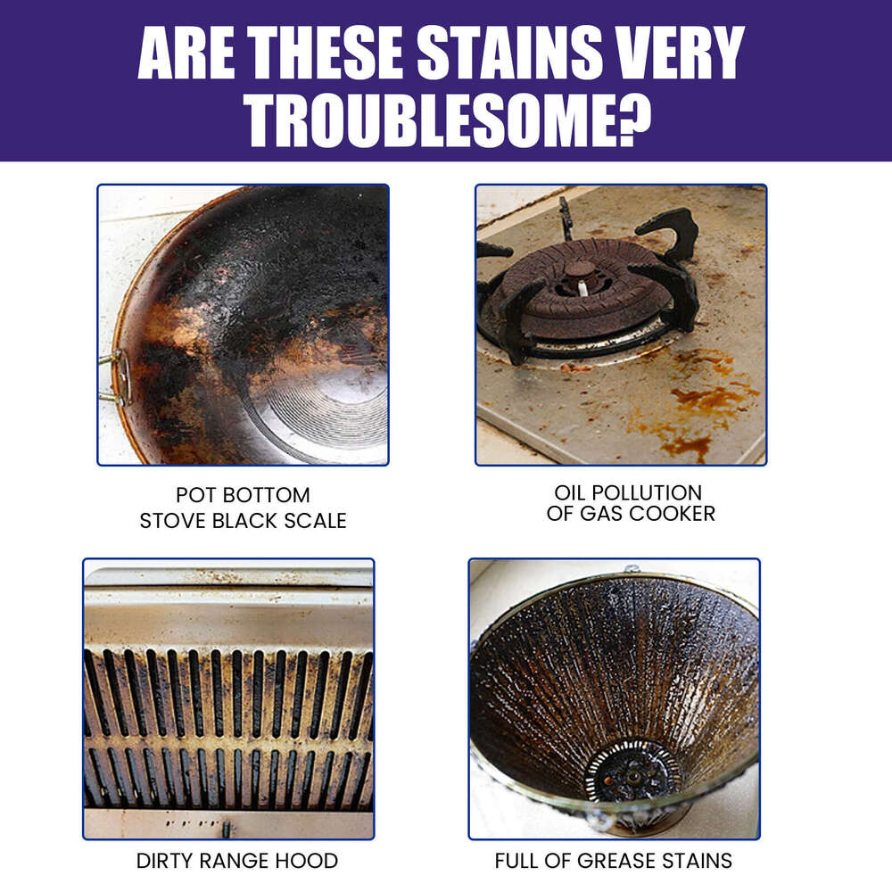 Jakehoe Stainless Steel Cleaning Paste Kitchen Utensils Stove Range Hood Cleaner for Black Stains Rust on Pot Bottom S260130