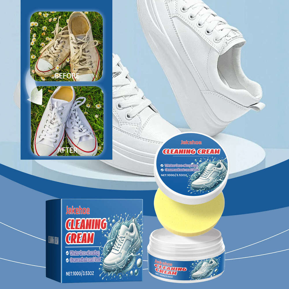Jakehoe White Cleaner No-Wash Surface Stain Remover Whitening Multi-Functional Shoe Cleaning Cream S260130
