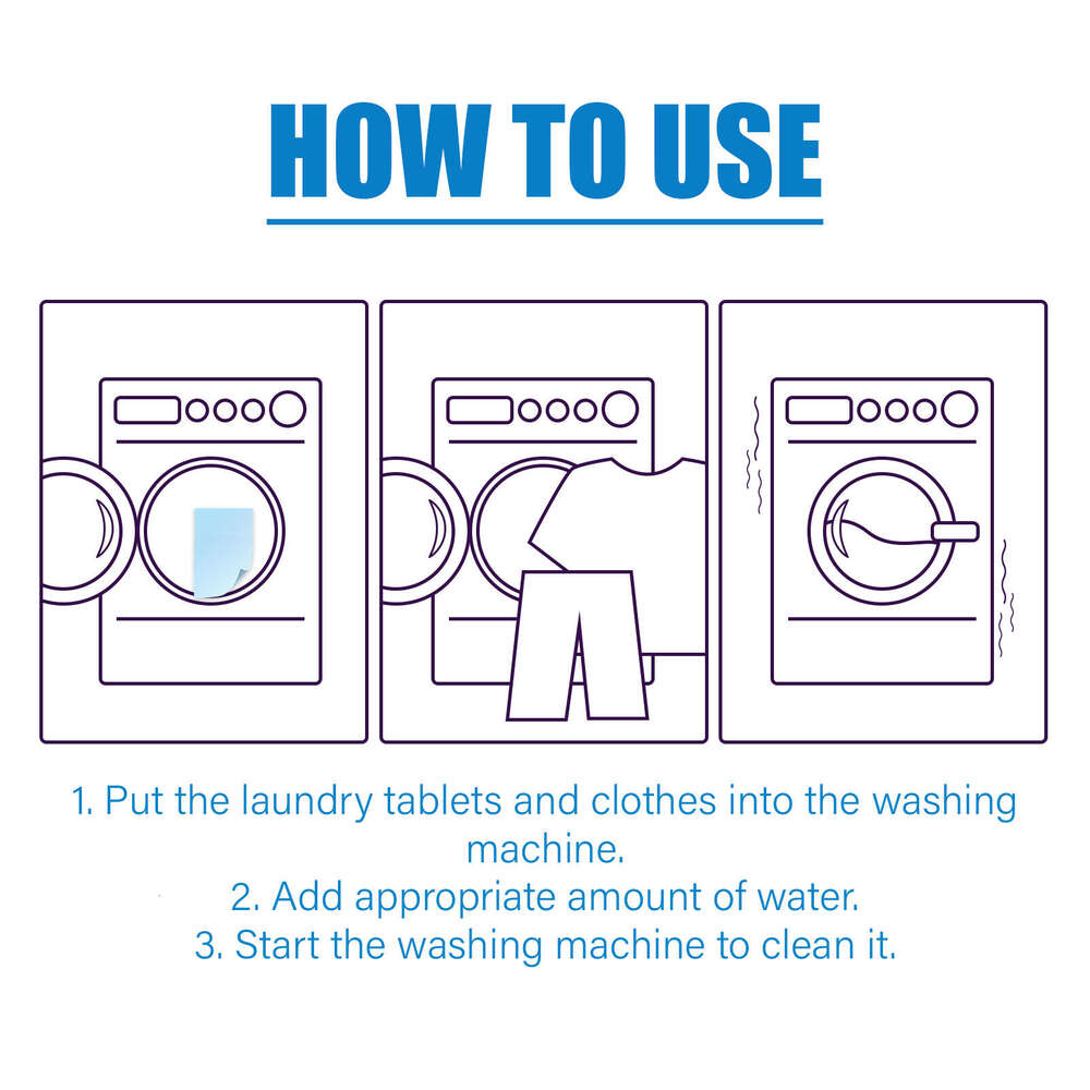 Jaysuing Laundry Clean Clothes Oil Stains Mildew Multi-Purpose Cleaning Washing Tablets S260130