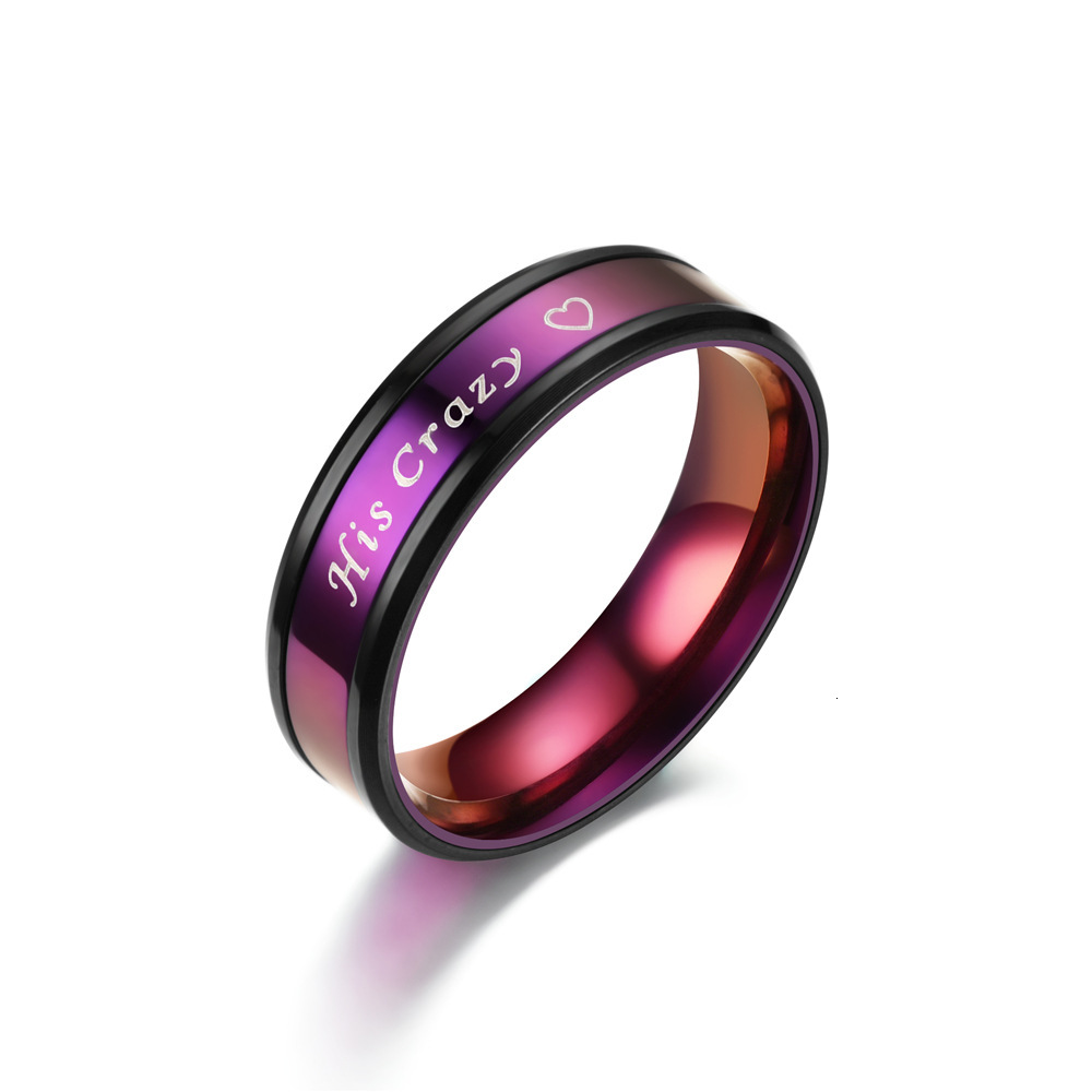 Fashion New Blue and Purple His Crazy Her Weirdo Couple Rings Manufacturer