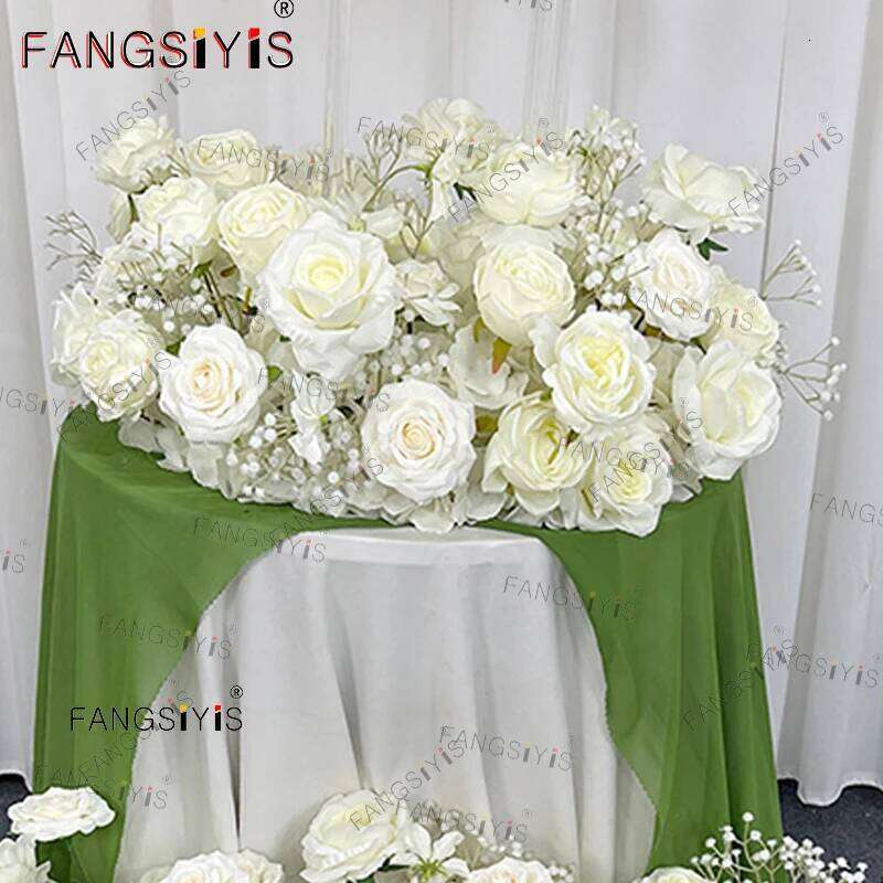 Artificial Rose BabyBreathing Fower Wedding Prop Decor Arch Arrangement Dining Table Runner Row Road Leading Flower Ball W260130