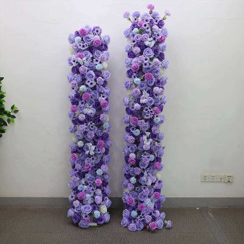 Purple Arrangement Wedding Table Decor Flower Ball Runner Artificial Flowers Row Event Party Backdrop Prop Window Display props Y260130