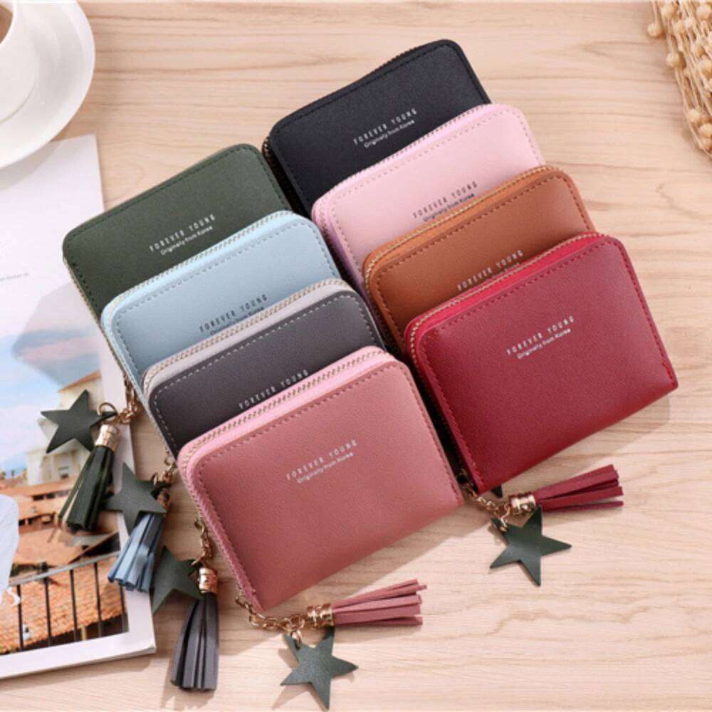 Women Fashion PU Short Zipper Mini Wallet Coin Purse ID Bank Credit Card Holders Badge Holder Clutch Bag Z260130