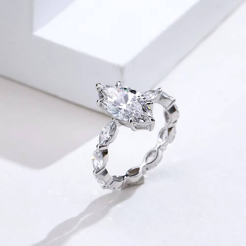 Ready to Ship MSR-1964 Stock Diamond Jewelry 18k Gold Solitaire Diamond Ring 305CT E VS1 Marquise Lab Grown Diamond Ring