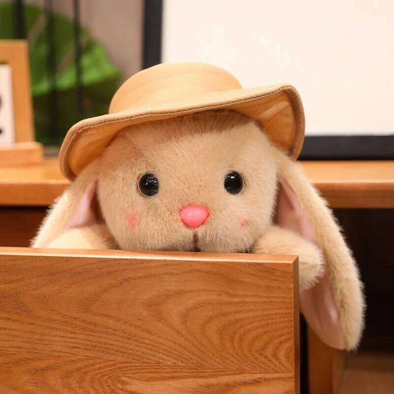 23cm Adorable Rabbit Plush Toy with Hat - and Cuddly Stuffed Animal Super Soft Gift for Kids, Girls, Bunny Lovers Y260128