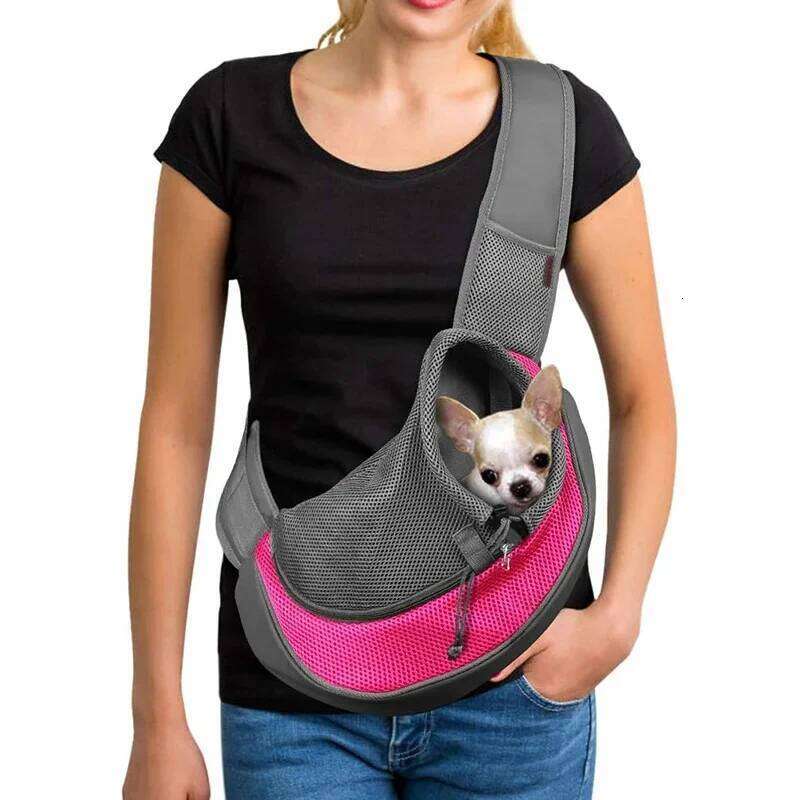 Pet Dog Portable Carrier Breathable Mesh Travel Safe Puppy Shoulder Bag with Adjustable Non-Slip Strap for Small Dogs Cats 26H0130