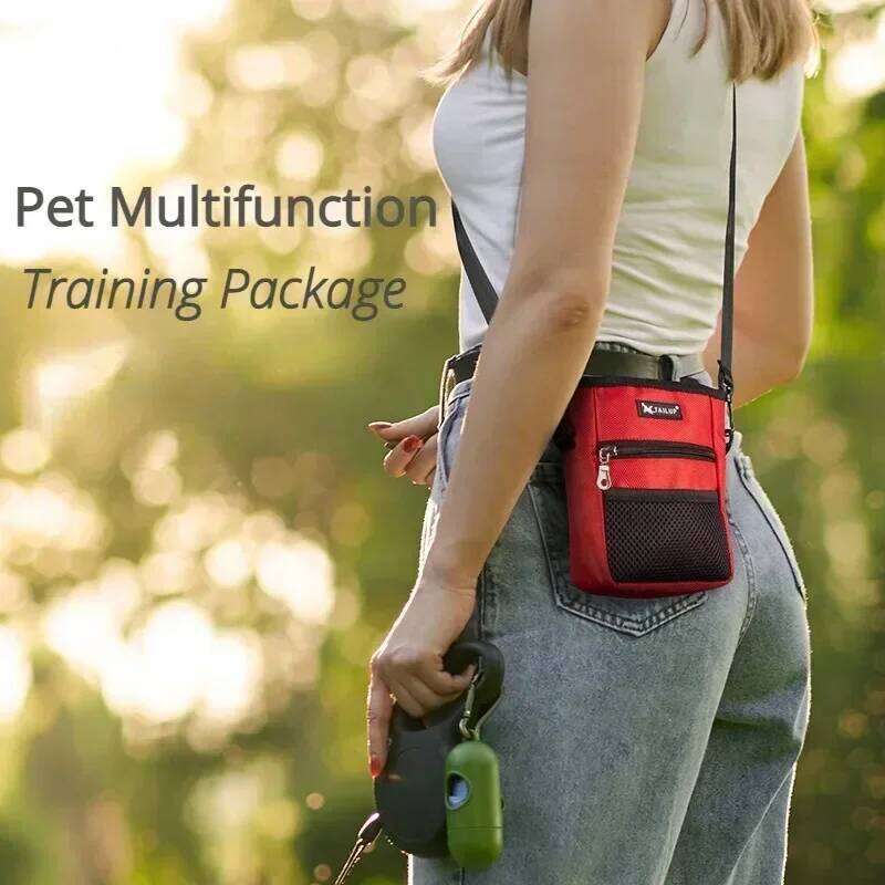 Dog Training Pouch Snack Carrier Outdoor Feeding Waist Bag Portable Foldable Pet Supplies Treat Holder Walking Adjustable Pack 26H0130
