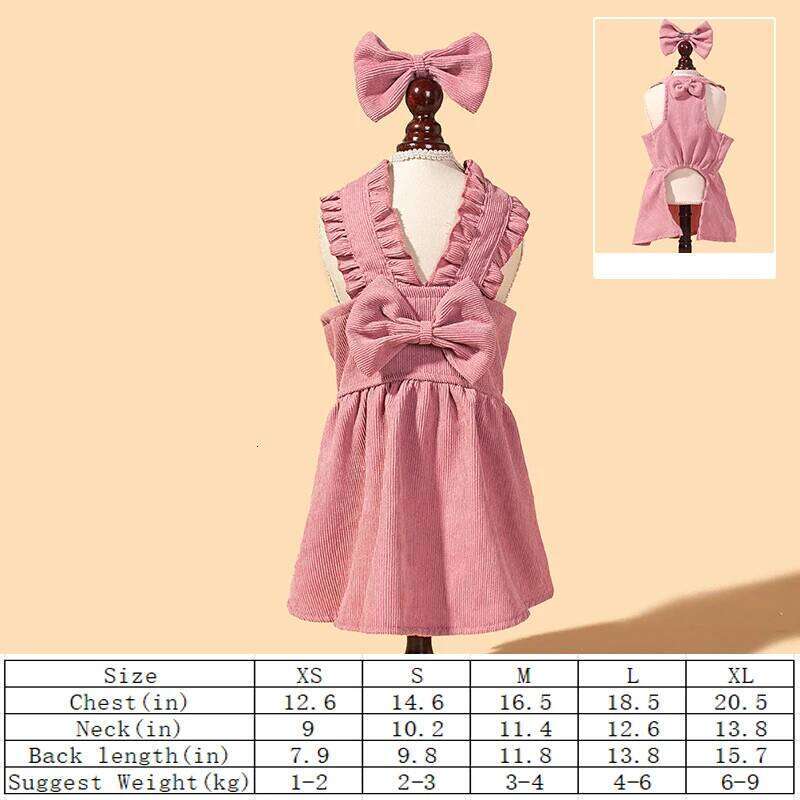 New autumn winter cute bow dog clothes, puppy skirts, elegant, fashionable and versatile small fresh style pet clothes H260129