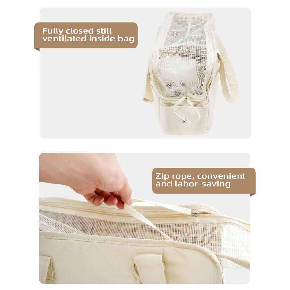 Portable Mesh Pet Carrier Shoulder for Cats Small Dogs, Lightweight Soft-Sided Outdoor Travel Bag 26H0130