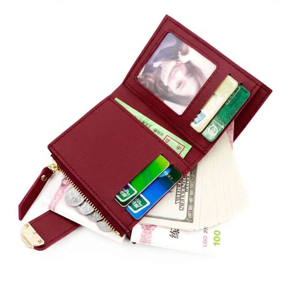 Fashion PU Leather Women Wallet Zipper Large Capacity Short Purses Lightweight Multiple Card Slots Coin Purse For Girls Women's Z260130