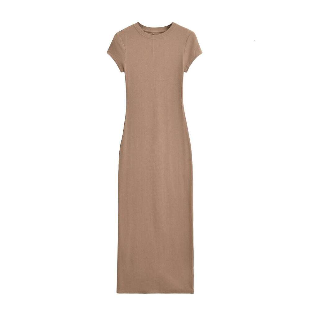 Short sleeve for women 2025 Summer long sexy one pieces black dresses vintage clothes midi dress bodycon knitted XJ260130