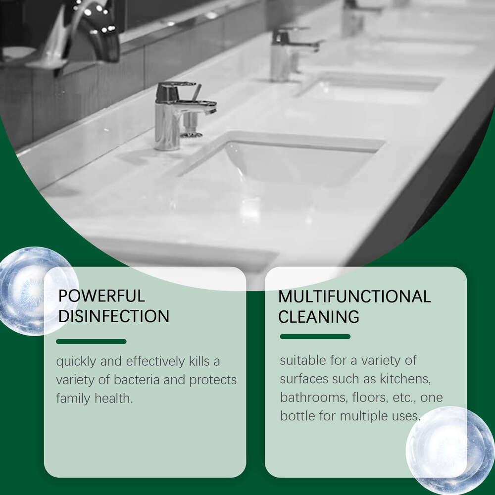 Jakehoe Multi-Purpose Cleaner Bathroom Kitchen Living Room Oil Stain Scale Glossy Clean No-Wash Cleaning Liquid S260130