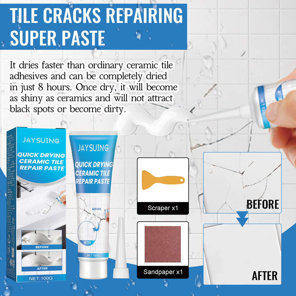 Jaysuing Tile Glue for Bathtub Marble Furniture Floor Tiles Toilet Crack Repair Adhesive Paste S260130