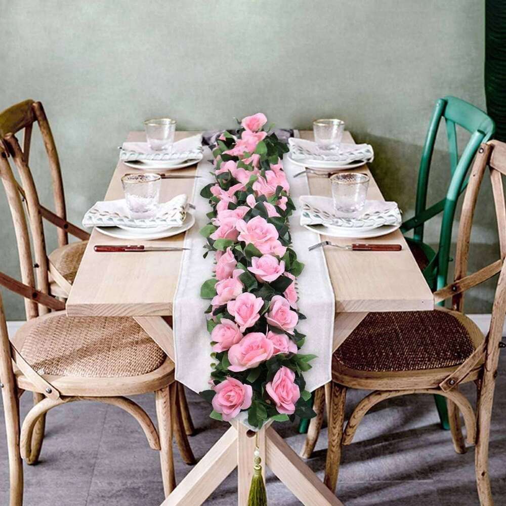 Artificial vine flower green leaves for arches, garden backdrops and home decor, wedding | Romantic decor Y260130