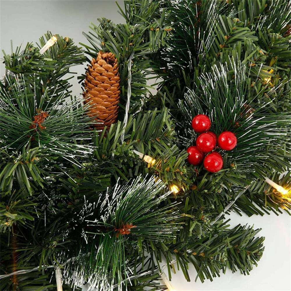 2.7M Artificial Green Garland Wreath Xmas Home Party DIY Christmas Pine Tree Rattan Hanging Decoration Y260130