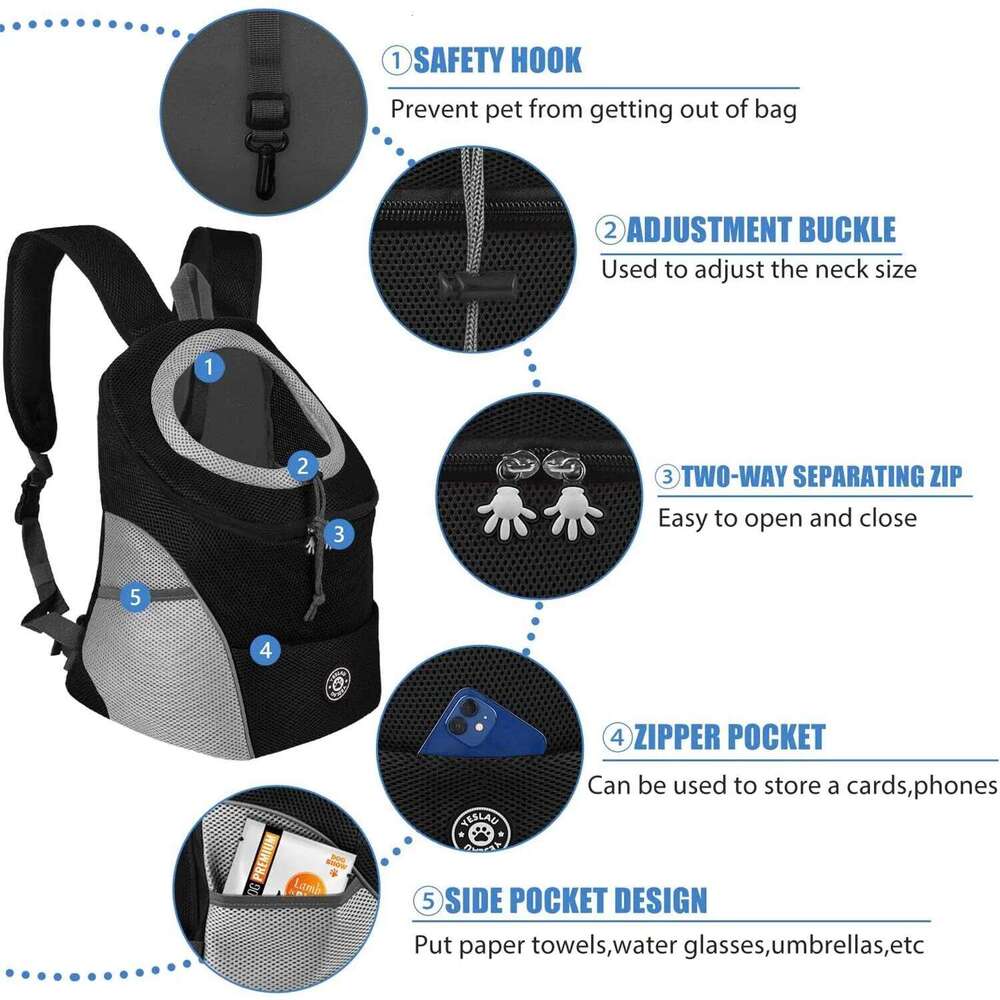 Shoulder Backpacks Comfortable Doggy Front Backpack Pet Puppy Bags for Biking Hiking Camping Dog Carrier Bag 26H0130