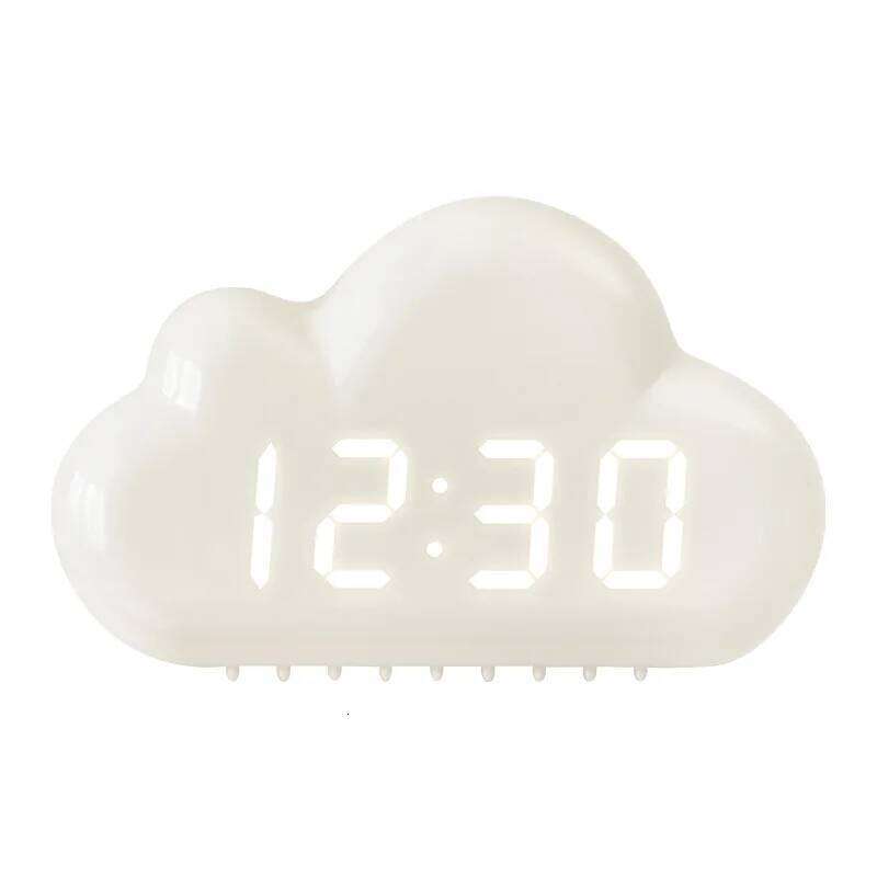 Creative Cloud Shape Voice Control Led Bedside Snooze Alarm Student Luminous Electronic Table Clock W260130
