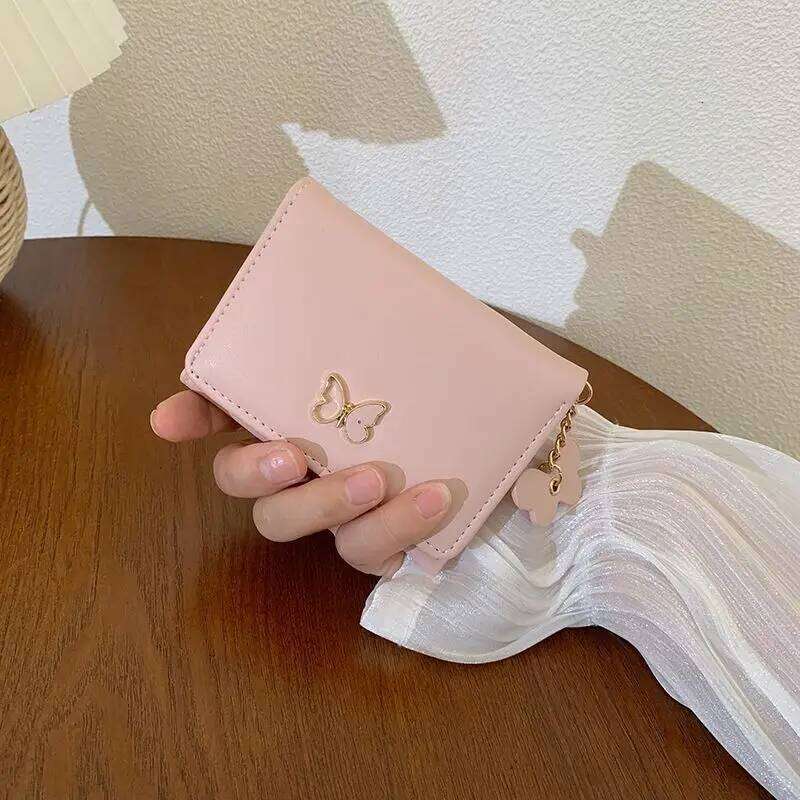 Short Butterfly Solid color Wallet Simple Women's Holder luxurious Multiple Card Slots Mini wallet Z260130