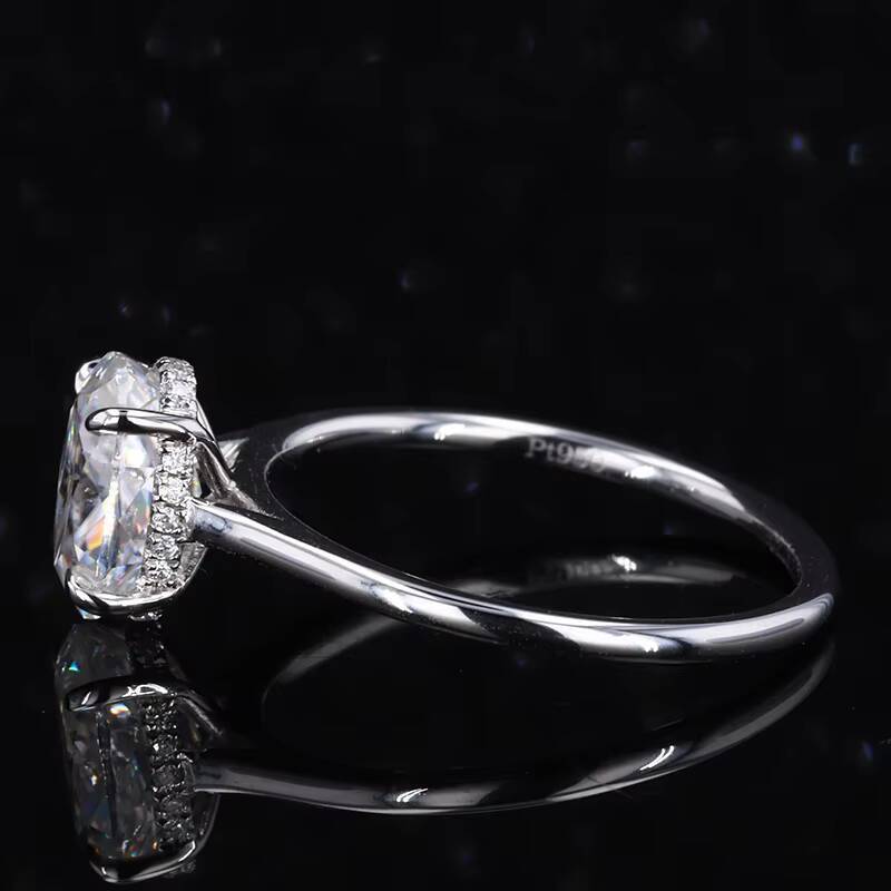 Stsarsgem Fine Jewelry Pt950 856mm Oval Shape Brilliant Cut Moissanite Ring