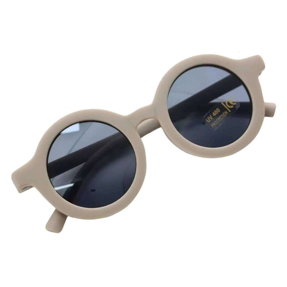 Retro Round Kids Sunglasses Flexible PC Resin Glasses for Children Sun Protection Outdoor Use H260130