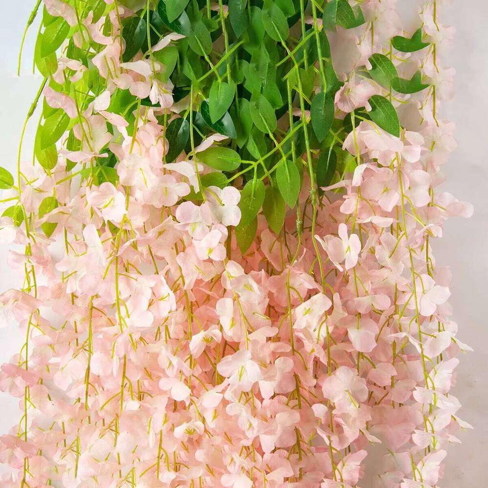 12pcs Artificial Flowers Wisteria Vine Fake Silk Hanging Flower for Wedding Party Garden Outdoor Greenery Home Wall Decor W260130