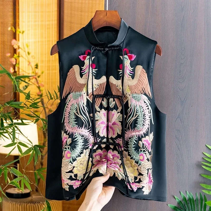 Autumn Coat High End Goods New Heavy Industry Printing National Tide Fashion Women s Vest Spring Sleeveless Jacket