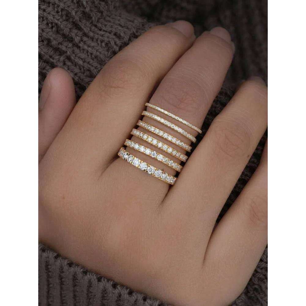 925 Sterling Silver 1.4MM 1.6MM 1.8MM Full Zircon Fashionable Ring For Women Engagement Wedding Luxury High Quality Fine Jewelry XJ260130