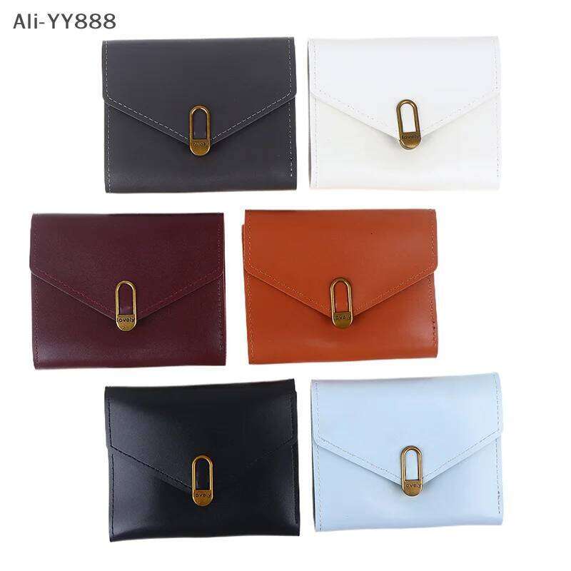 Short Three Fold PU Multi Slot Card Bag Zero Wallet Purses For Women Z260130