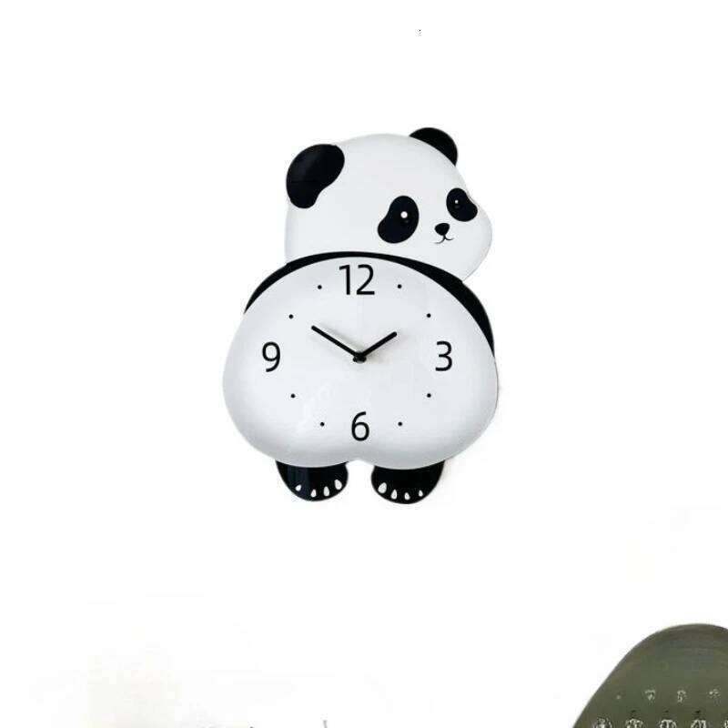 Creative Swing Panda Simple Foot Living Home Silent Dining Room Wall Bedroom Clock W260130