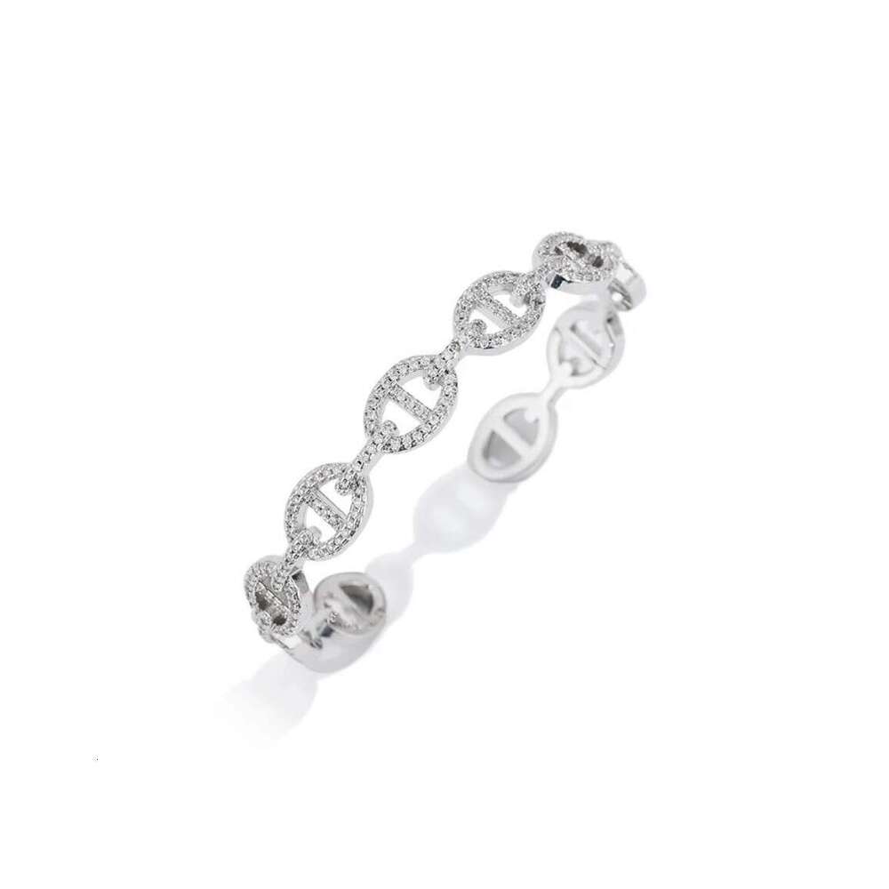 Full-Diamond Pig Nose Bracelet Zirconia-Set Luxury Jewelry Niche Fashion Elegant Versatile Bracelet