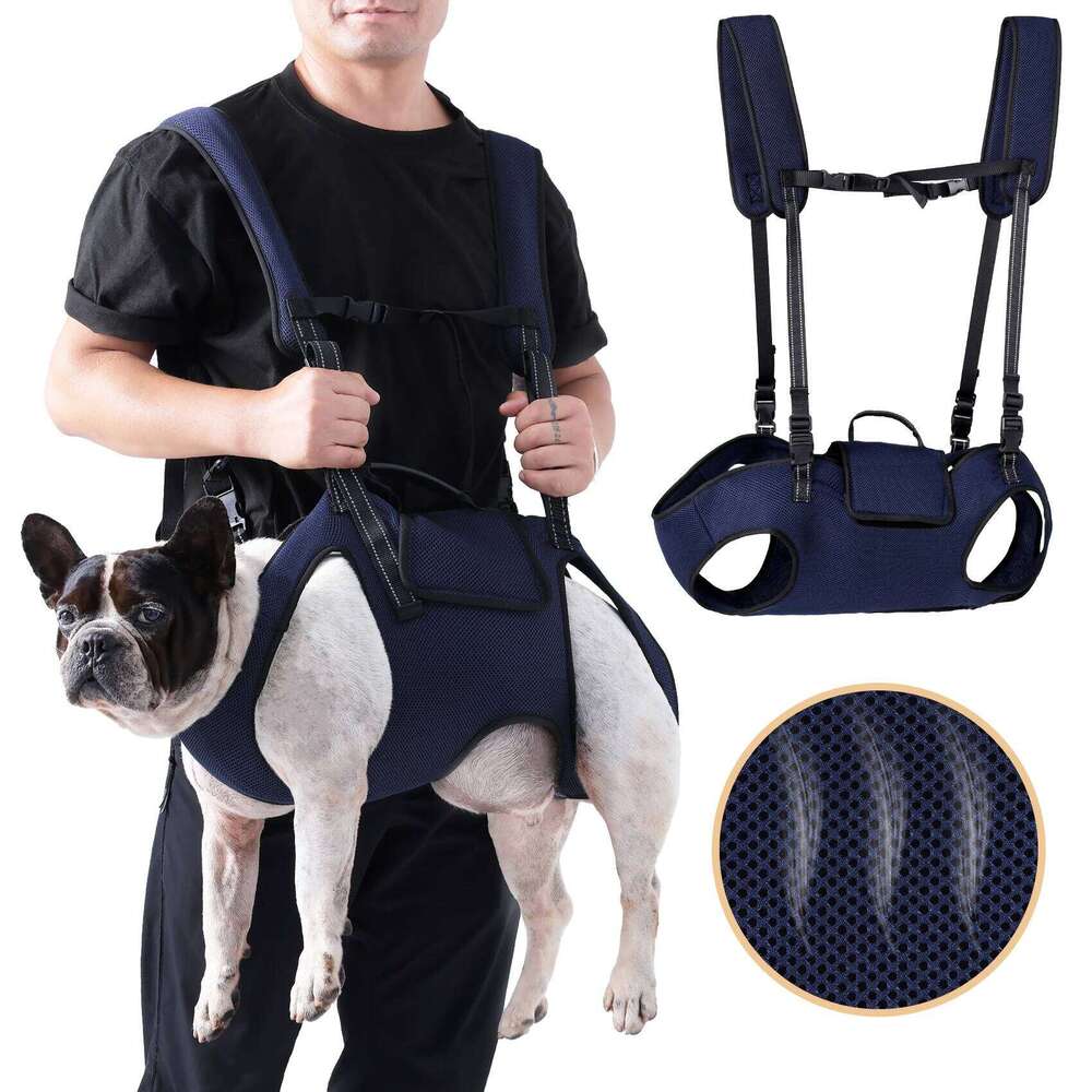 Lift Harness for Large Dogs-Full Body Dog Sling Carrier with Adjustable Straps & Control Handle, Breathable Support Backpack 26H0130
