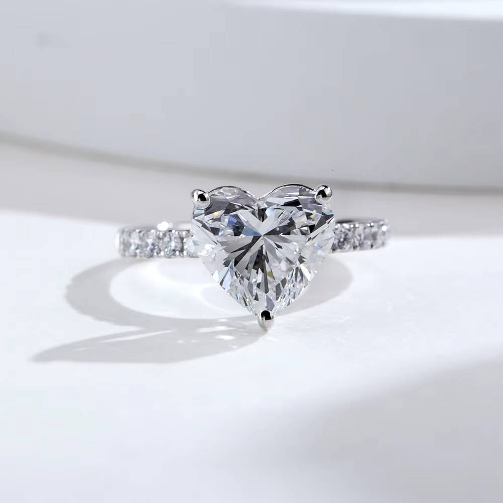 Jewelry in Stock MSR-1944 18K White Gold Engagement Solitaire Ring Heart Cut 307CT D VVS2 Lab Grown Diamond Ring