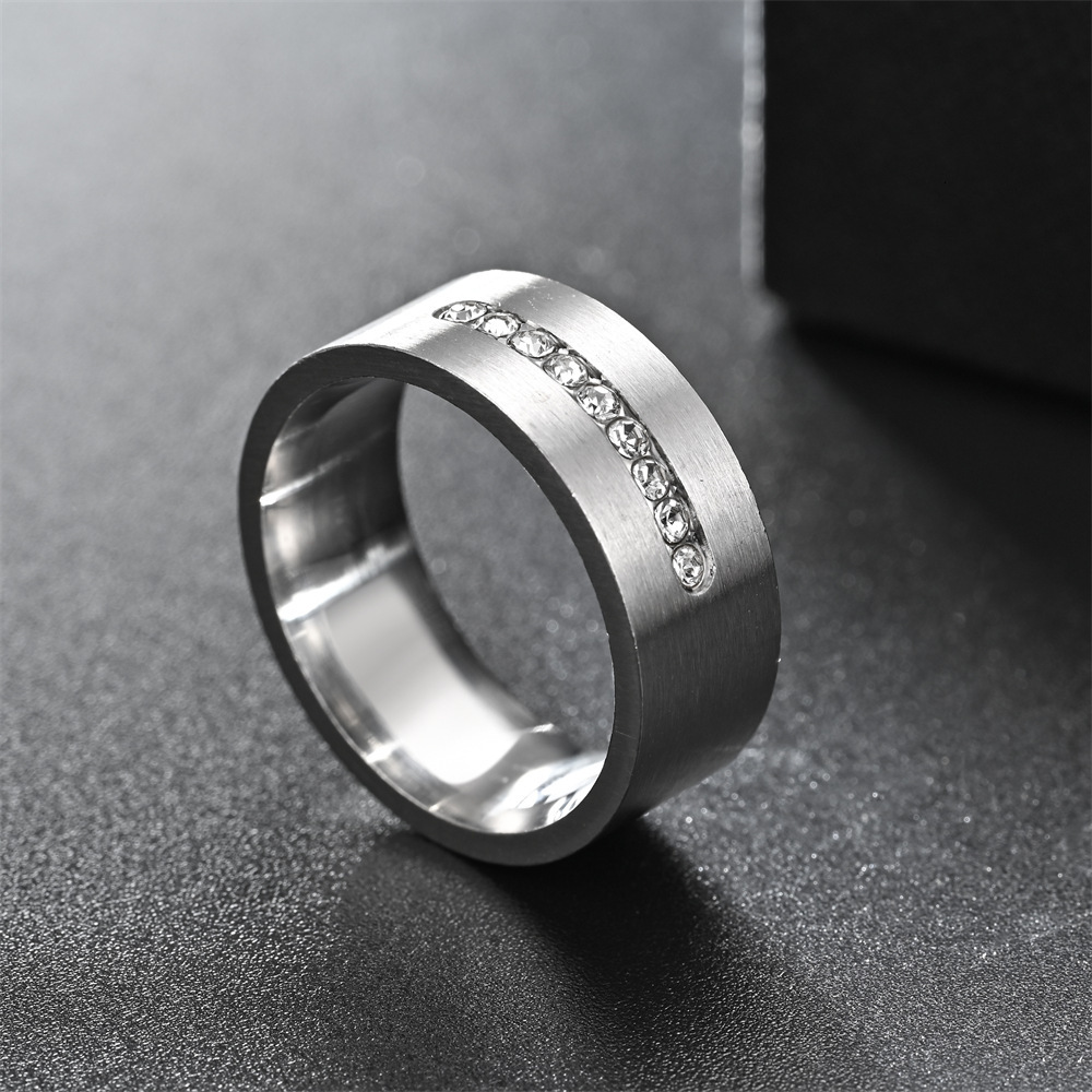 New Fashion Men's Exquisite Carved Diamond Ring Matte Sandblasted Direct Manufacturer Wholesale Price