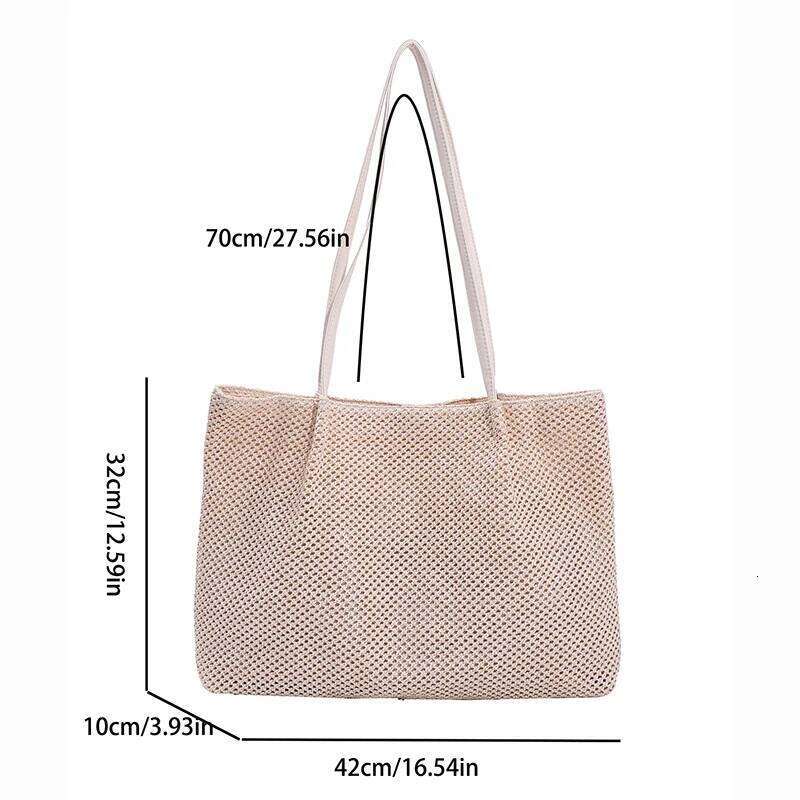 Outdoor Beach Straw Ladies Shoulder Large Capacity Handmade Weaving Bag Summer Women's Shopper Handbag Z260130