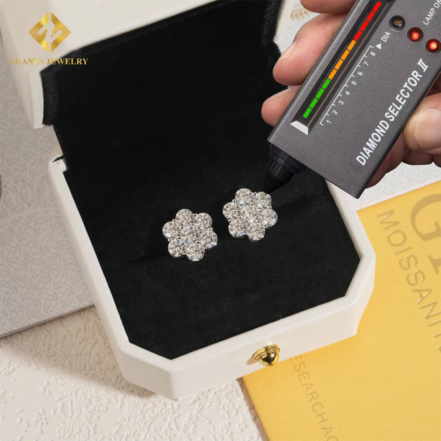 Wholesale Price Popular Best Selling Hip Hop Earring 925 Silver Iced Out Jewelry VVS Moissanite Black Diamond Men Stud Earrings