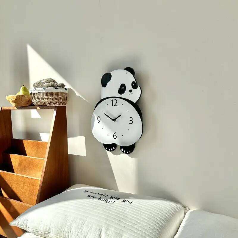 Creative Swing Panda Simple Foot Living Home Silent Dining Room Wall Bedroom Clock W260130