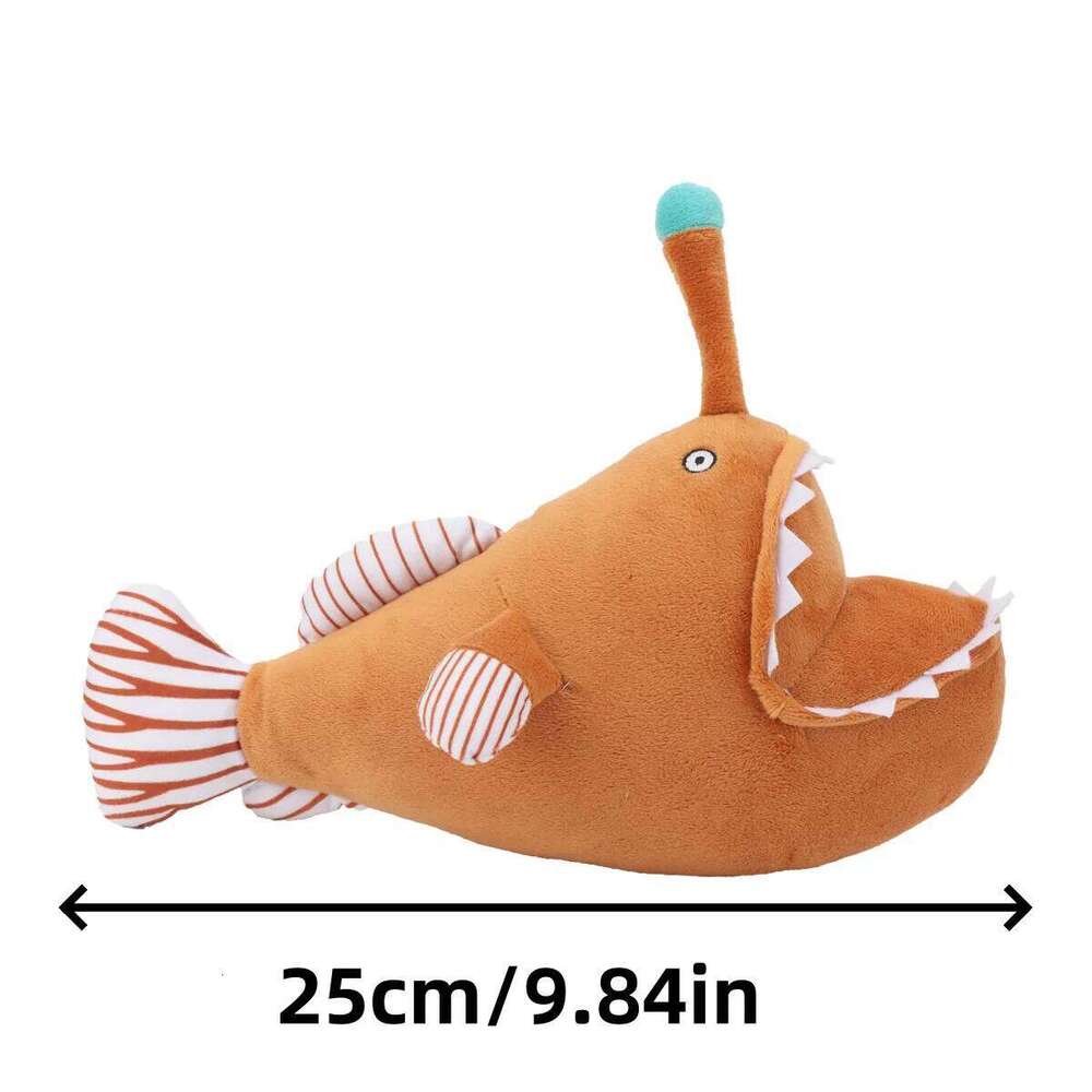 25cm/9.84in Melanocetus johnsonii Devil Lantern Fish Plush Toys Game Peripheral Dolls for Kids Birthday Xmas Gifts Home Dec Y260128