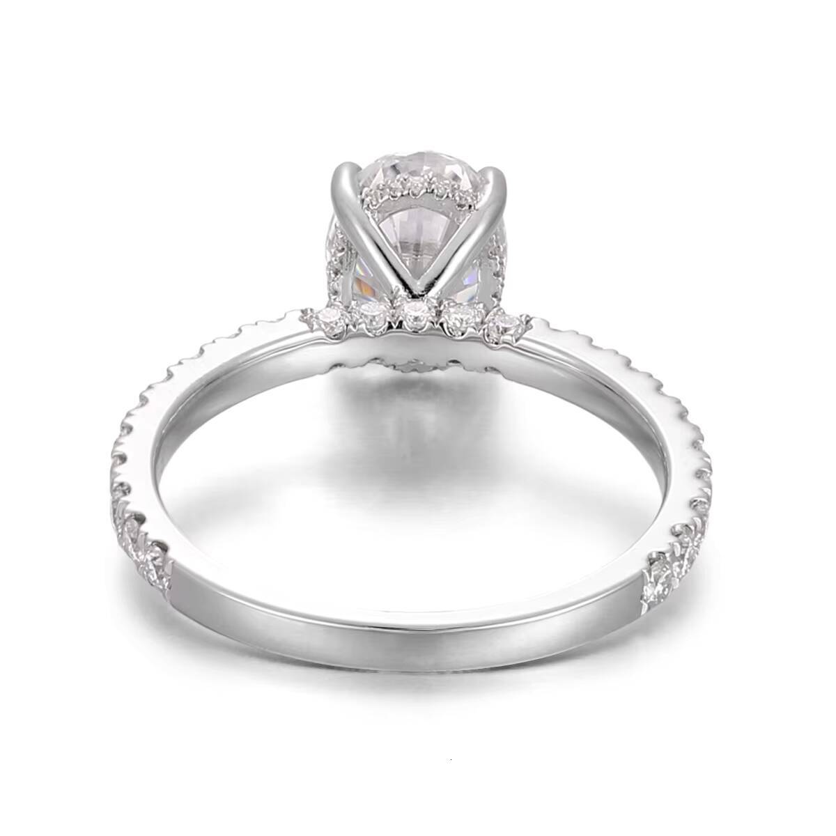 Design 18K 14K Solid Gold DEF Oval Moissanite Diamond Handmade Fine Jewelry Ring Factory Wedding Engagement Rings for Women