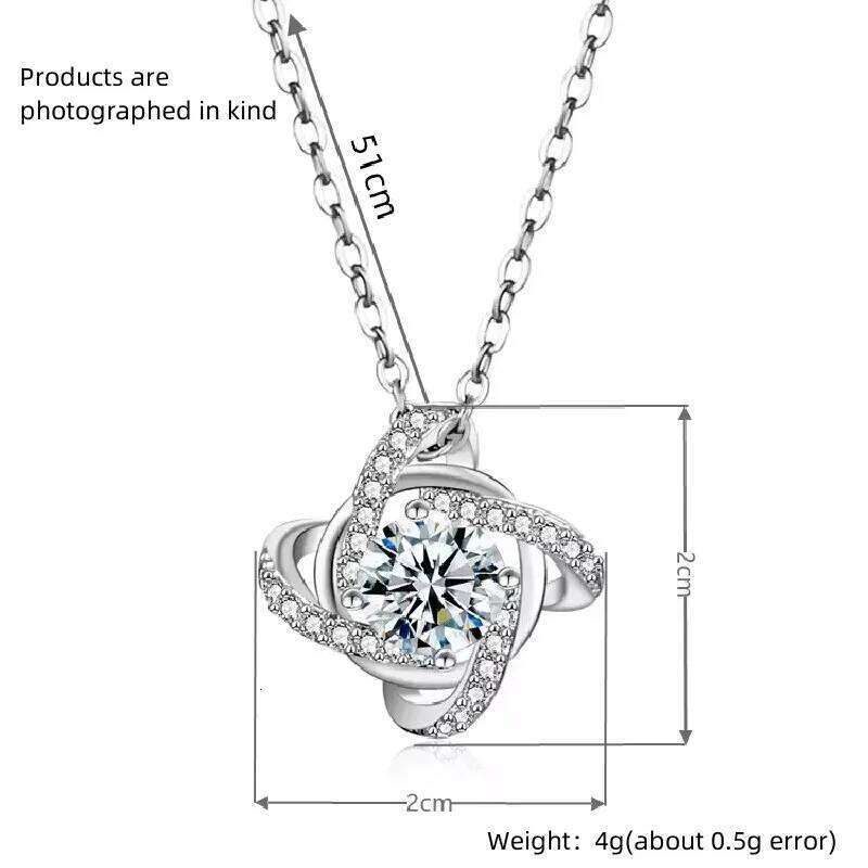 1pcs Steel Color-color Necklace Ladies Cold Wind Four Leaf Clover With Diamonds Brass Pendant Jewelry