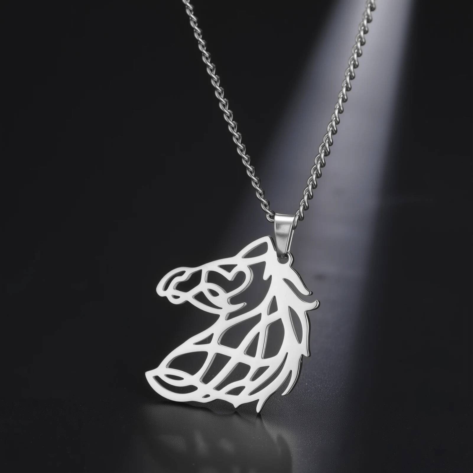 My Shape Geometric Horse Head Pendant Necklaces Women Men Stainless Steel Gold Plated Animal Charm Jewelry Gifts For Friend