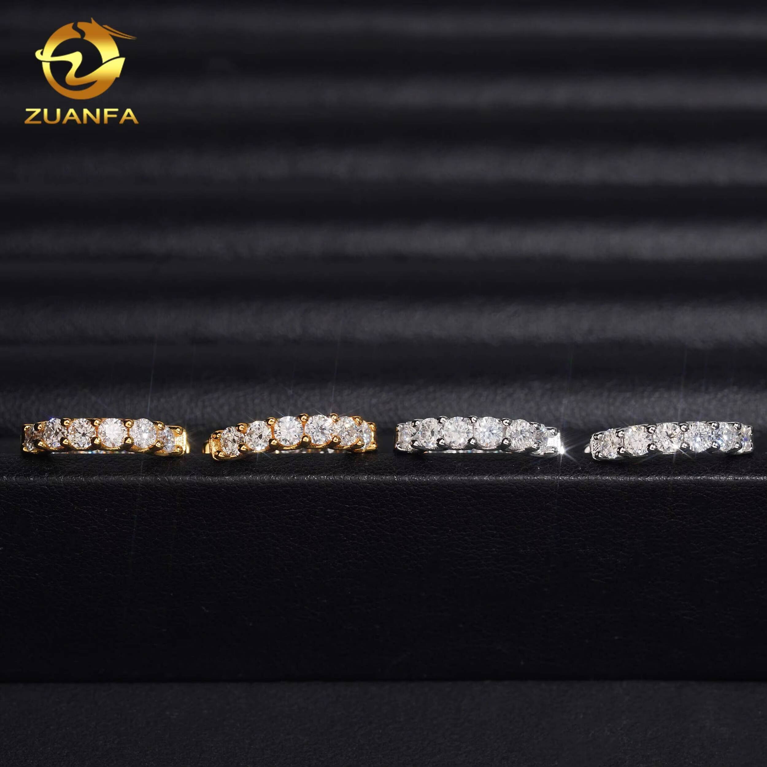 Hoop Earrings Women VVS Moissanite Jewelry Iced Out 18K White Gold Silver Rose Gold Plated Huggies Hip Hop Earrings