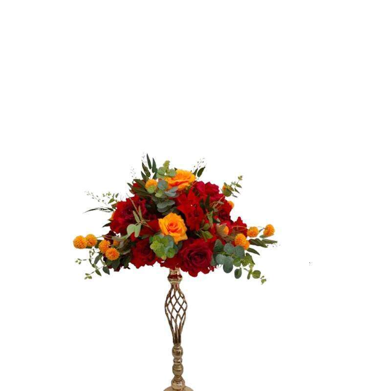 White Rose Green Willow Leaves Artificial Flower Ball Road Lead Floor Floral Wedding Welcome Sign Decor Hang Flowers Party Props Y260130