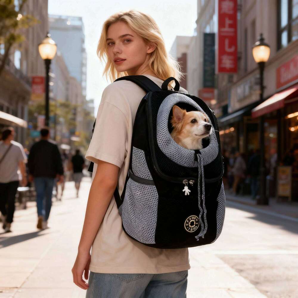 Backpack for Pets, Thickened Sponge Pet Front-Facing Carrier Backpack, Portable Puppy Transport Dog Bag 26H0130