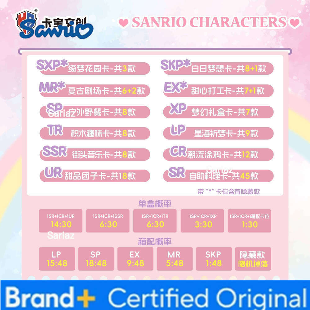 Sanrio Genuinely Family Christmas Party Collection HelloKitty Cards Pink Cute Aurora Series Trading Card H260130