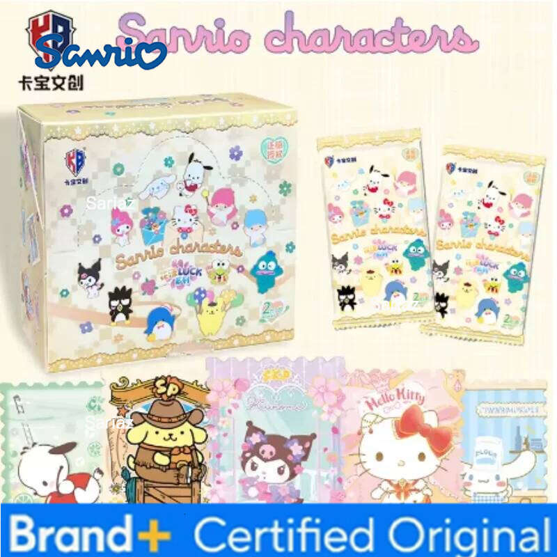 Sanrio KABAO Original Box Anime Kuromi Hello Kitty Shining Card Cartoon My Melody Collectible Game Cards Toy For Children Gift H260130