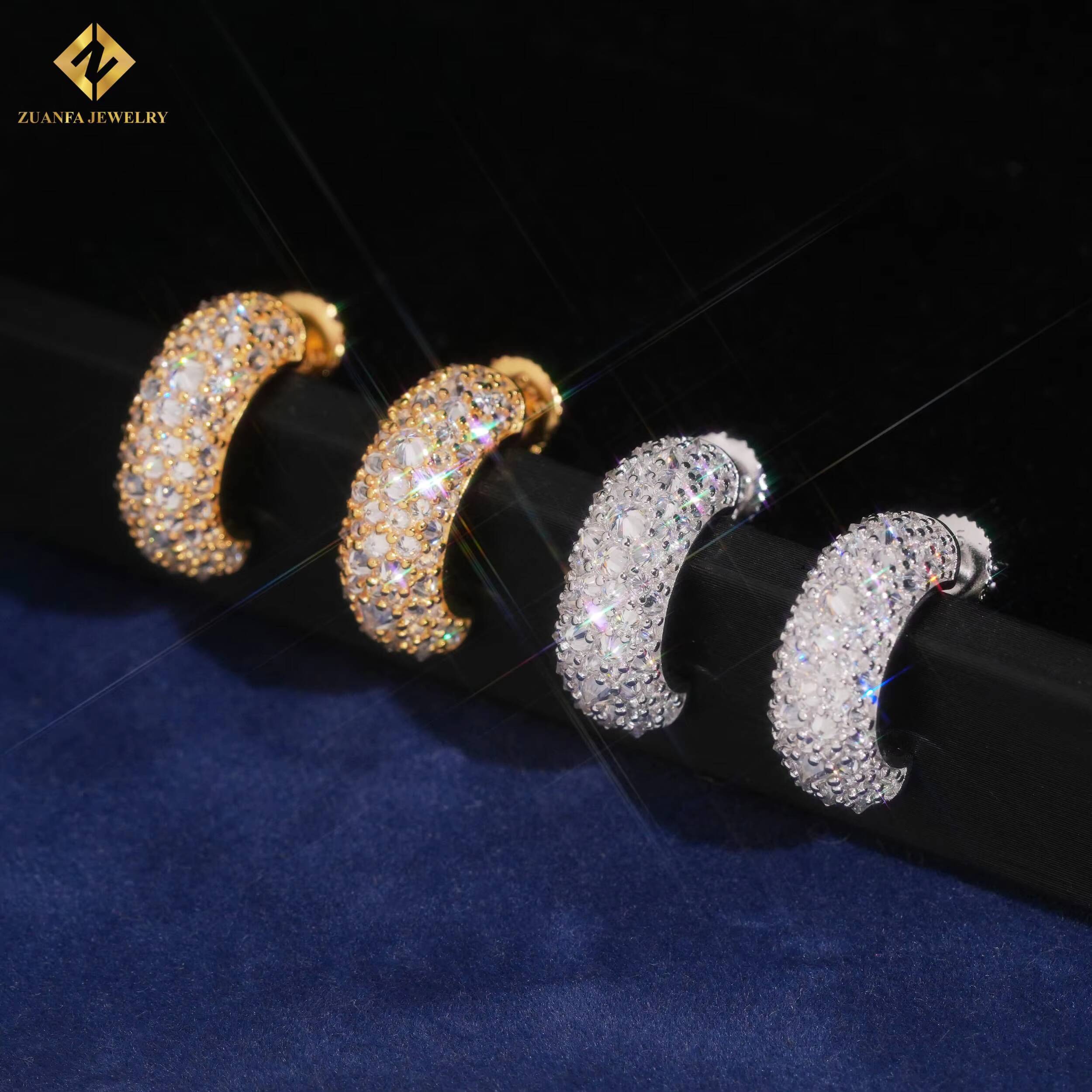 Hot Sale VVS Moissanite Earrings GRA Fine Jewelry 925 Silver Moissanite Stud Earring Mens HipHop Earring Past Diamond Test