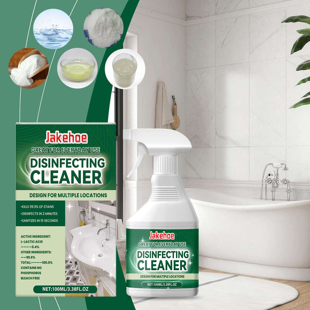 Jakehoe Multi-Purpose Cleaner Bathroom Kitchen Living Room Oil Stain Scale Glossy Clean No-Wash Cleaning Liquid S260130