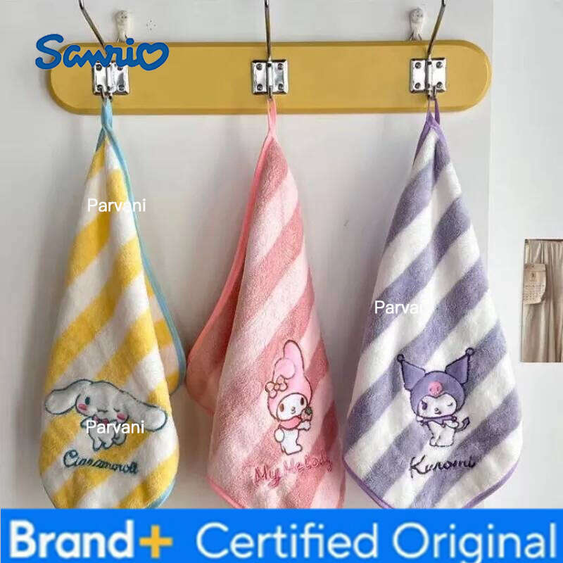 Sanrio Kuromi Hand Towel My Melody Cinnamoroll Anime Action Figures Cartoon Strong Water Absorption Towels Kawaii Children Gifts H260130