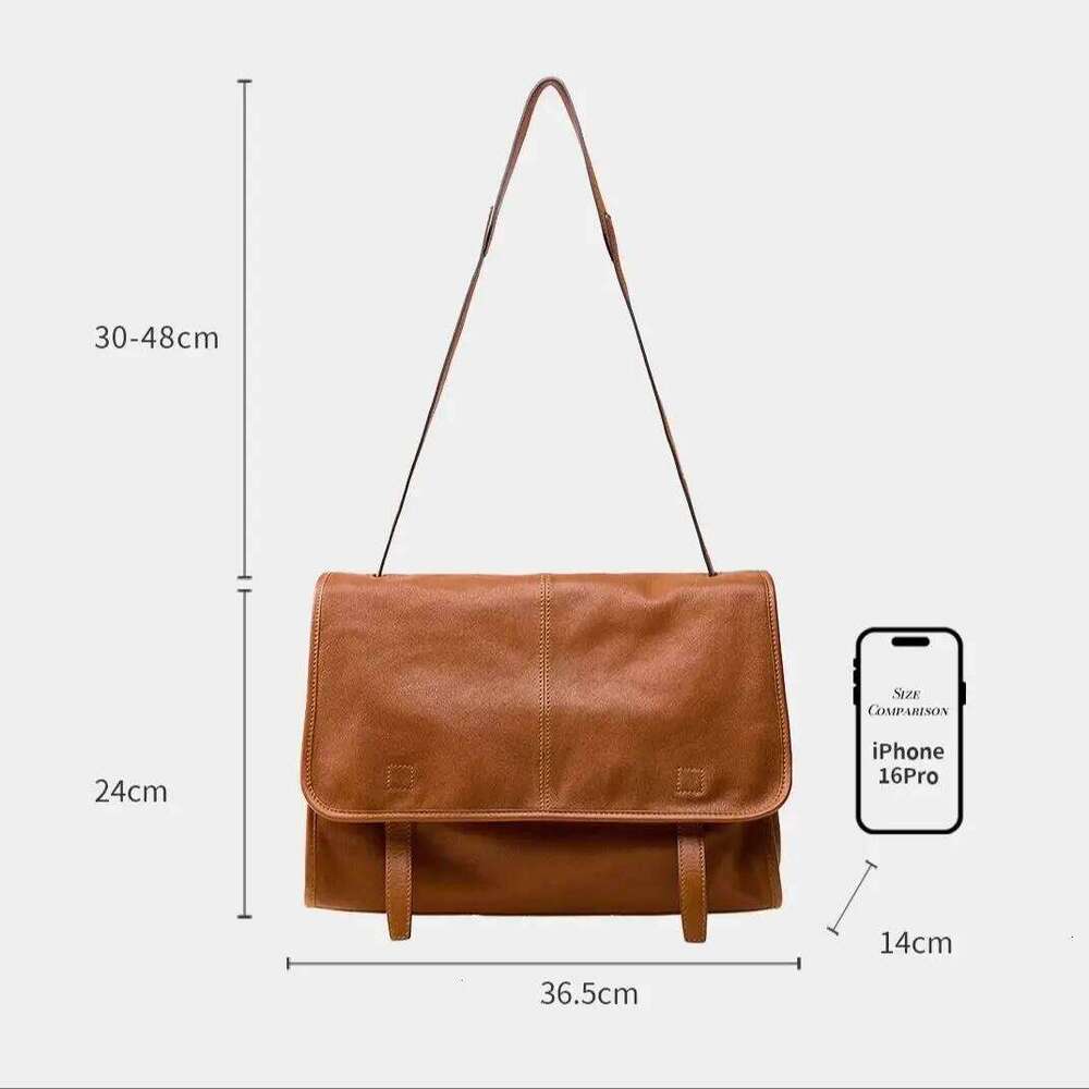Large-Capacity Commuter Vintage Casual Shoulder Messenger Bag for Women Soft and Comfortable