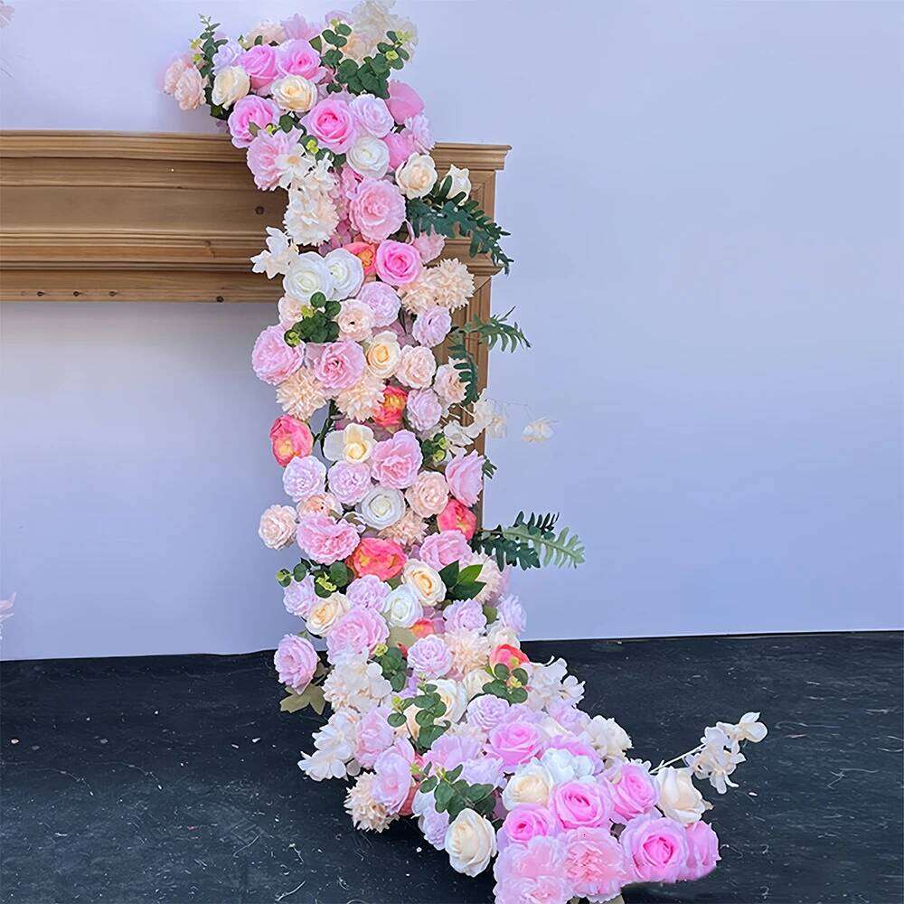2m Rose Waterfall Flower Row Artificial for Table Centerpiece Wedding Decoration Mix Flowers Backdrop Wall Arches Decor W260130